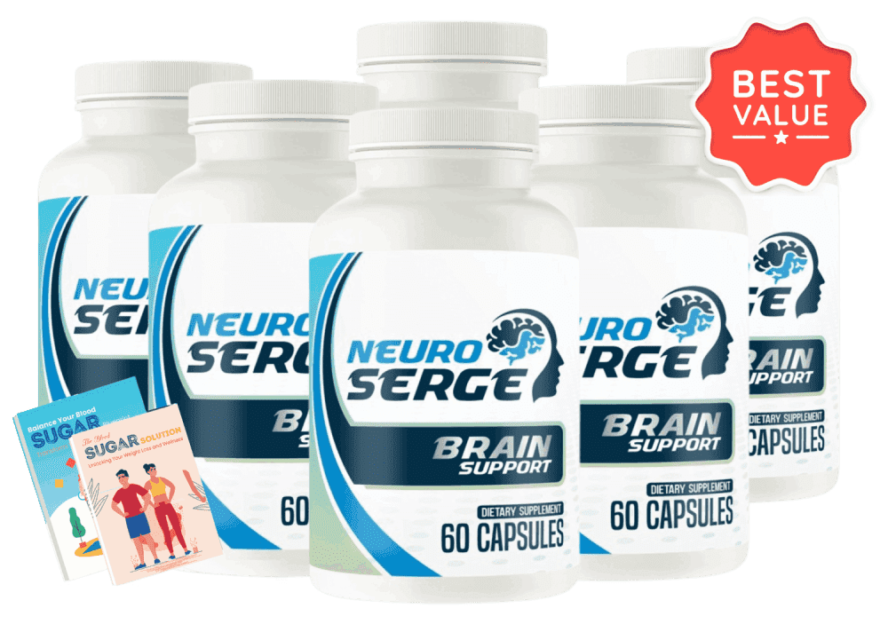 Neuro Serge brain health supplement - 6 bottle package with bonuses